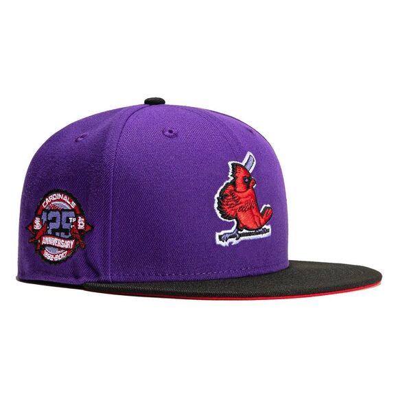 St. Louis Cardinals New Era 59FIFTY Purple Black Hat Cap T-Dot Anniversary 7 3/8 - Picture 1 of 16